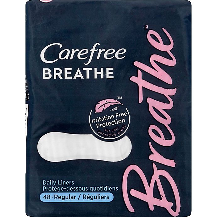 slide 2 of 3, Carefree Regular Breathe Liners Wrappd, 48 ct