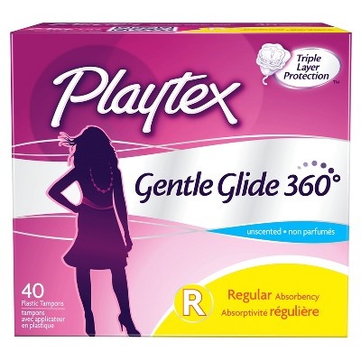 slide 1 of 4, Playtex Gentle Glide Unscented Regular, 40 ct