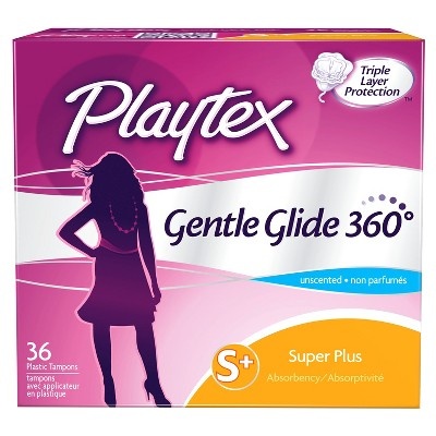 slide 1 of 3, Playtex Gentle Glide Unscented Super Plus, 36 ct