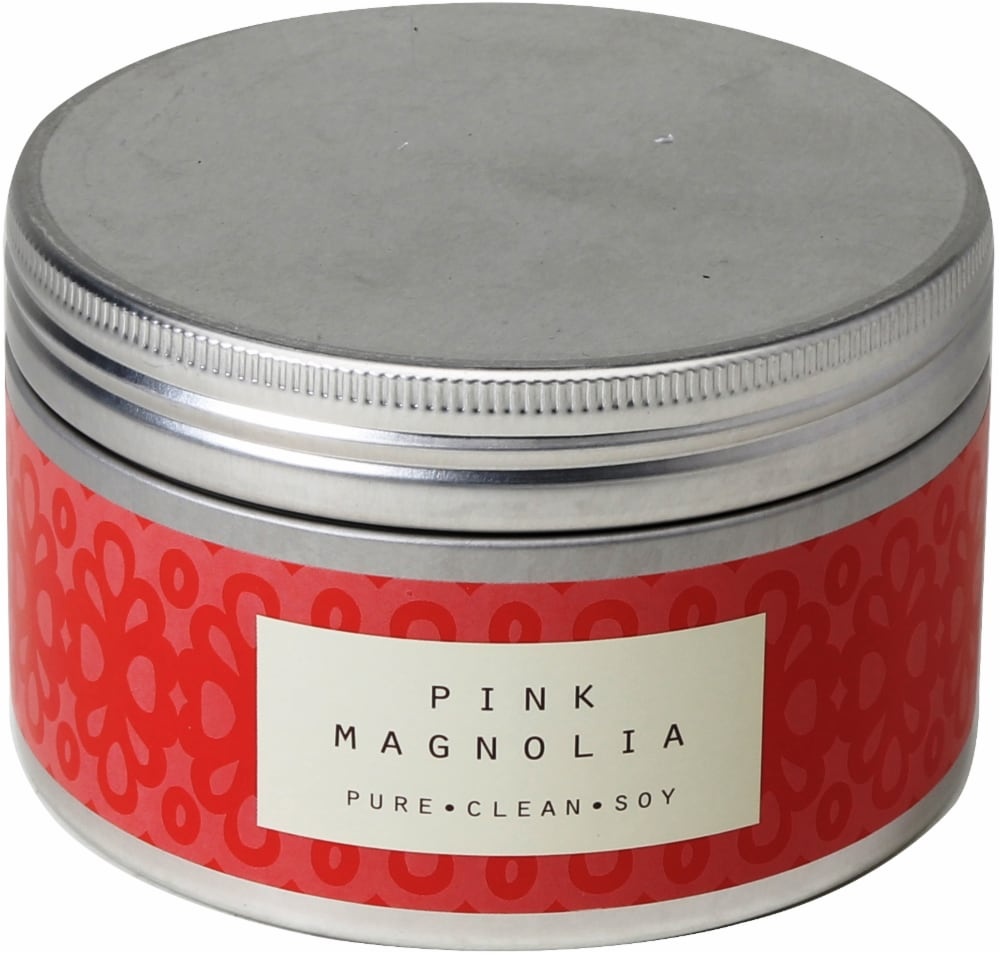 slide 1 of 1, Pure Clean Soy Pink Magnolia 3-Wick Candle Tin - Red - 14.6 Ounce, 1 ct