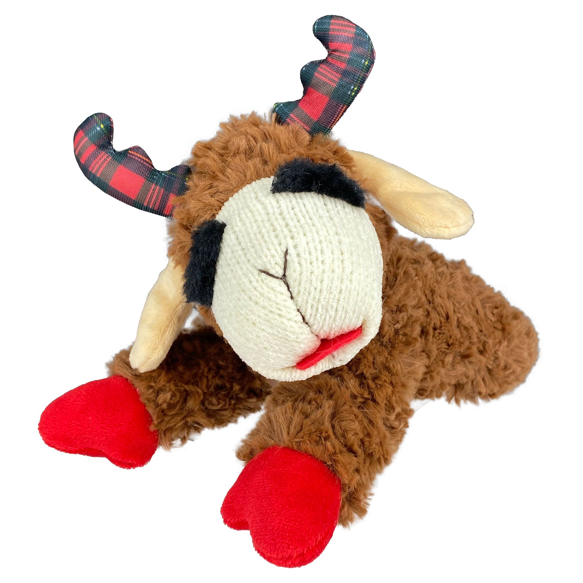 slide 1 of 1, Multipet® Holiday Reindeer Lamb Chop Dog Toy, 1 ct