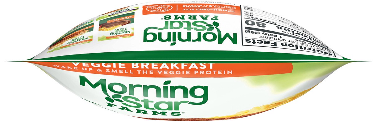 slide 3 of 12, MorningStar Farms Sausage Patties, Vegan Plant Based Protein, Frozen Breakfast Side, Hot and Spicy, 8oz Bag, 6 Patties, 6 ct; 1.33 oz