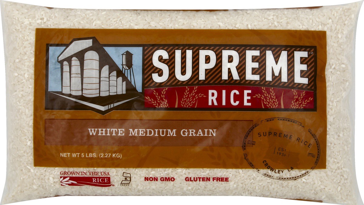 slide 5 of 5, Supreme Rice White Medium Grain, 5 lb