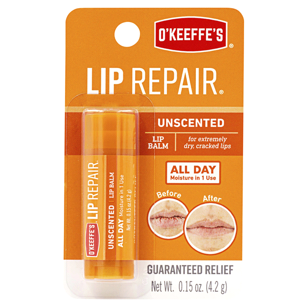 slide 1 of 4, O'Keeffe's O'Keeffes Unflavored Lip Repair Balm, 0.15 oz