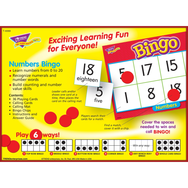 slide 3 of 3, TREND Bingo Game, Numbers, 1 ct