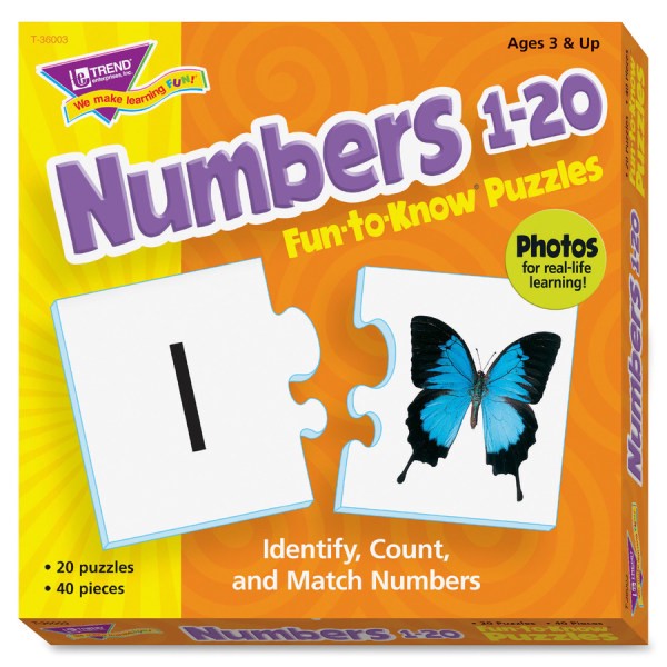 slide 3 of 3, Trend Fun-To-Know Puzzle, Numbers 1-20, 40 Pieces, 1 ct