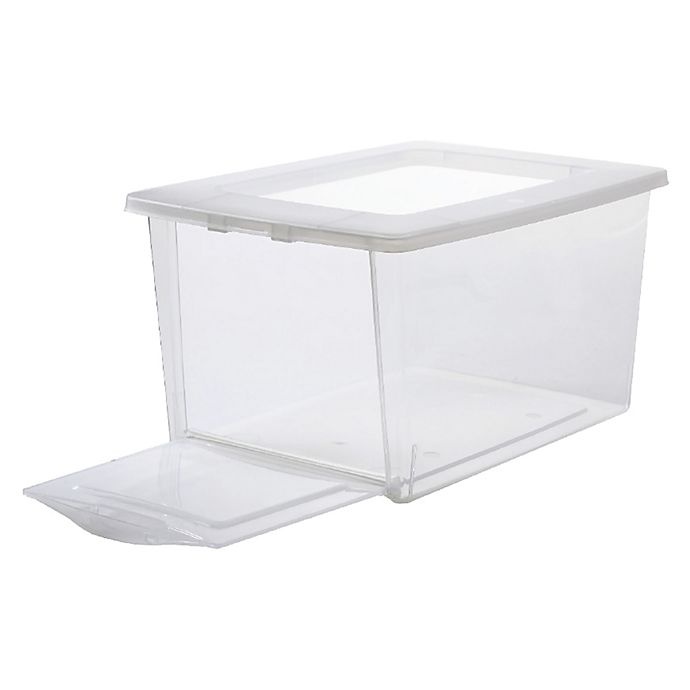 slide 2 of 4, Starplast Drop Front Storage Shoe Boxes - Clear, 4 ct