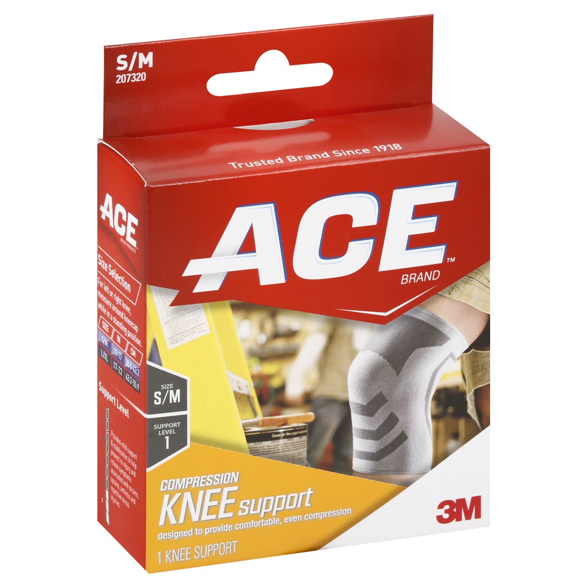 slide 3 of 9, Ace Compression Knee Support - Size Small & Medium, 1 ct