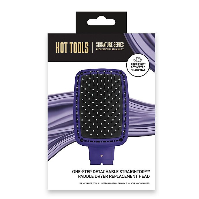 slide 3 of 3, Hot Tools Signature Series One-Step Detachable Straight Dry Paddle Brush, Purple, 1 ct