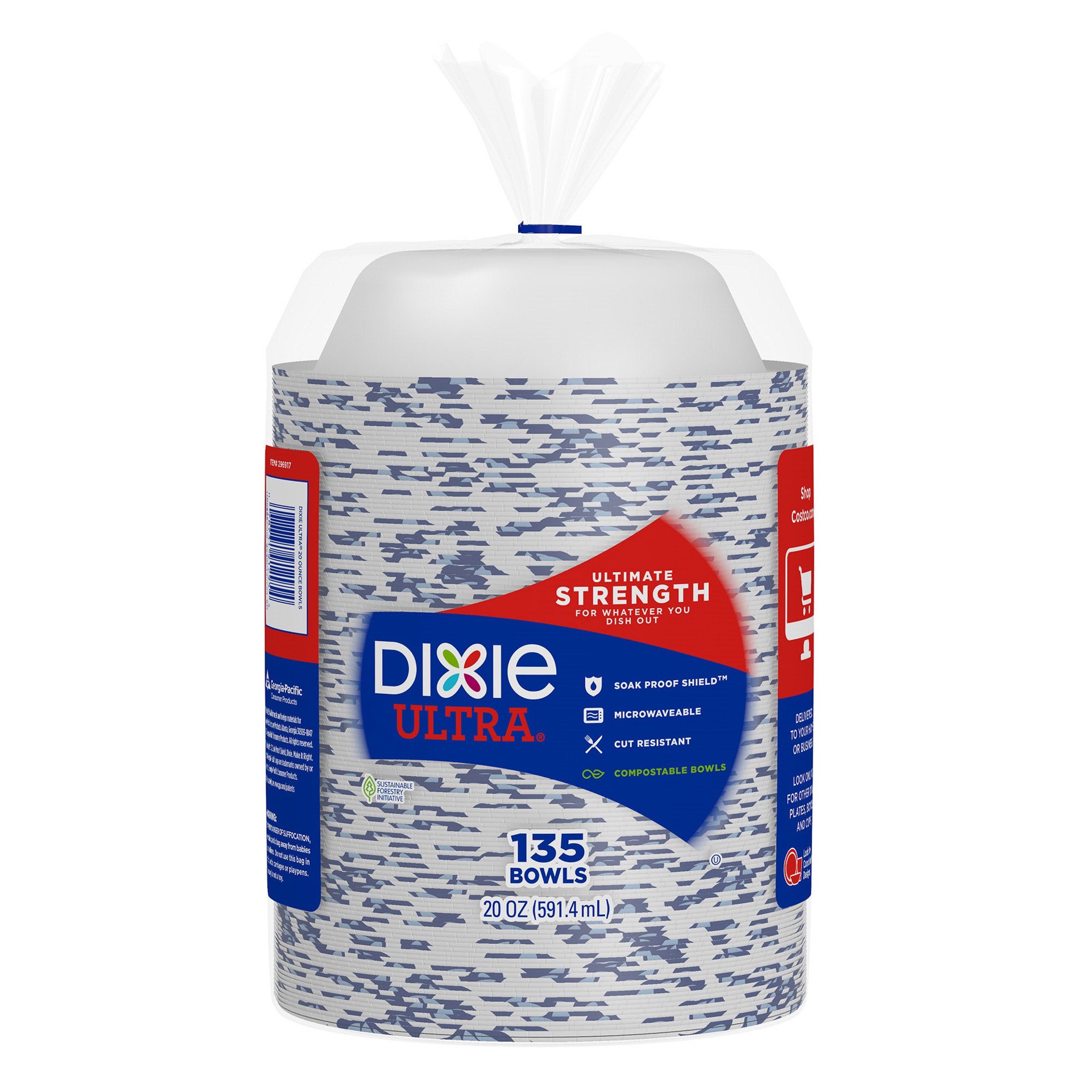 slide 1 of 1, Dixie Ultra 20 oz Paper Bowl, 135 count, 