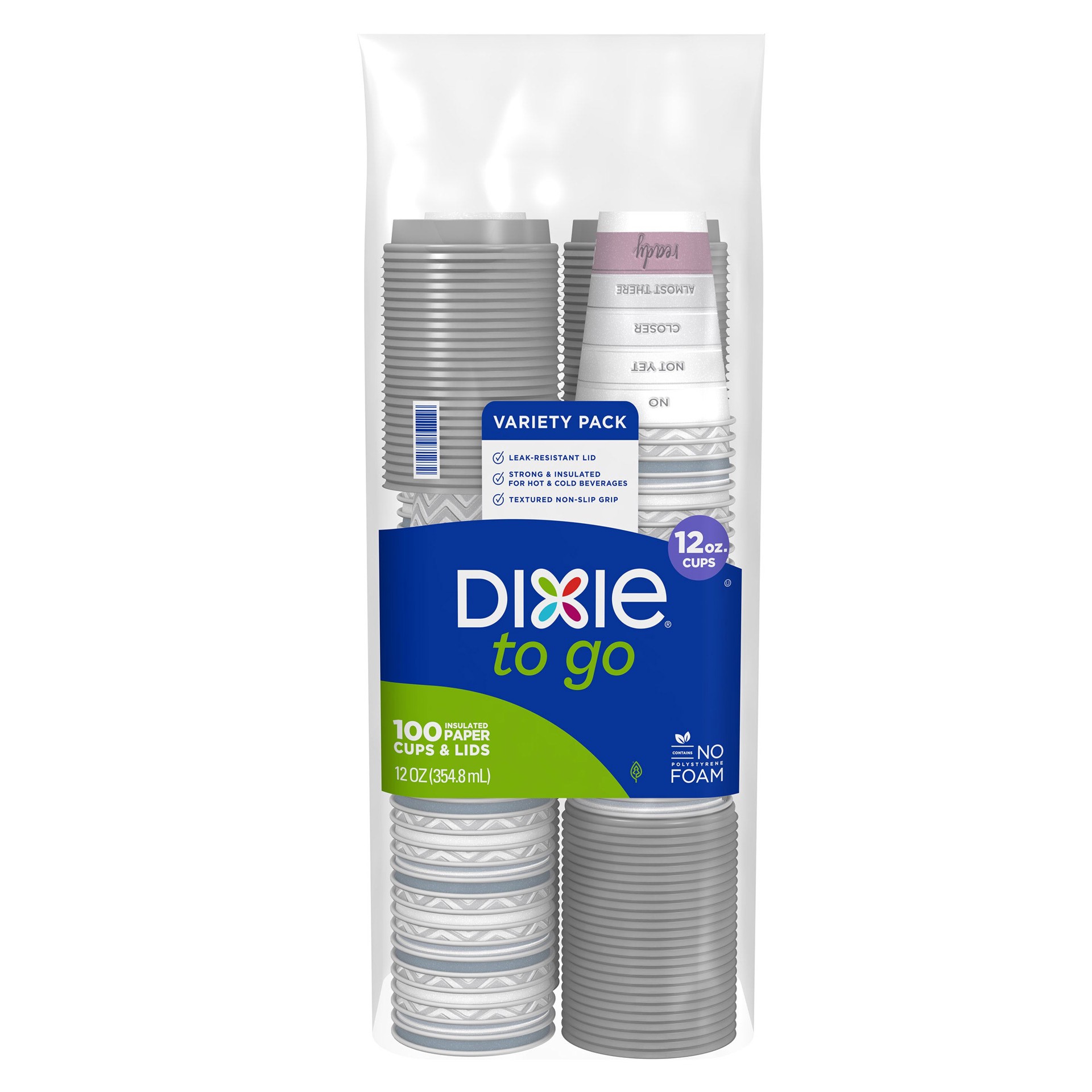 slide 1 of 2, Dixie To Go 12 oz Insulated Cup & Lid, 100 count, 