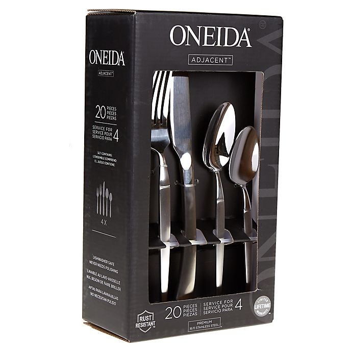 slide 7 of 9, Oneida Adjacent Satin Flatware Set, 20 ct