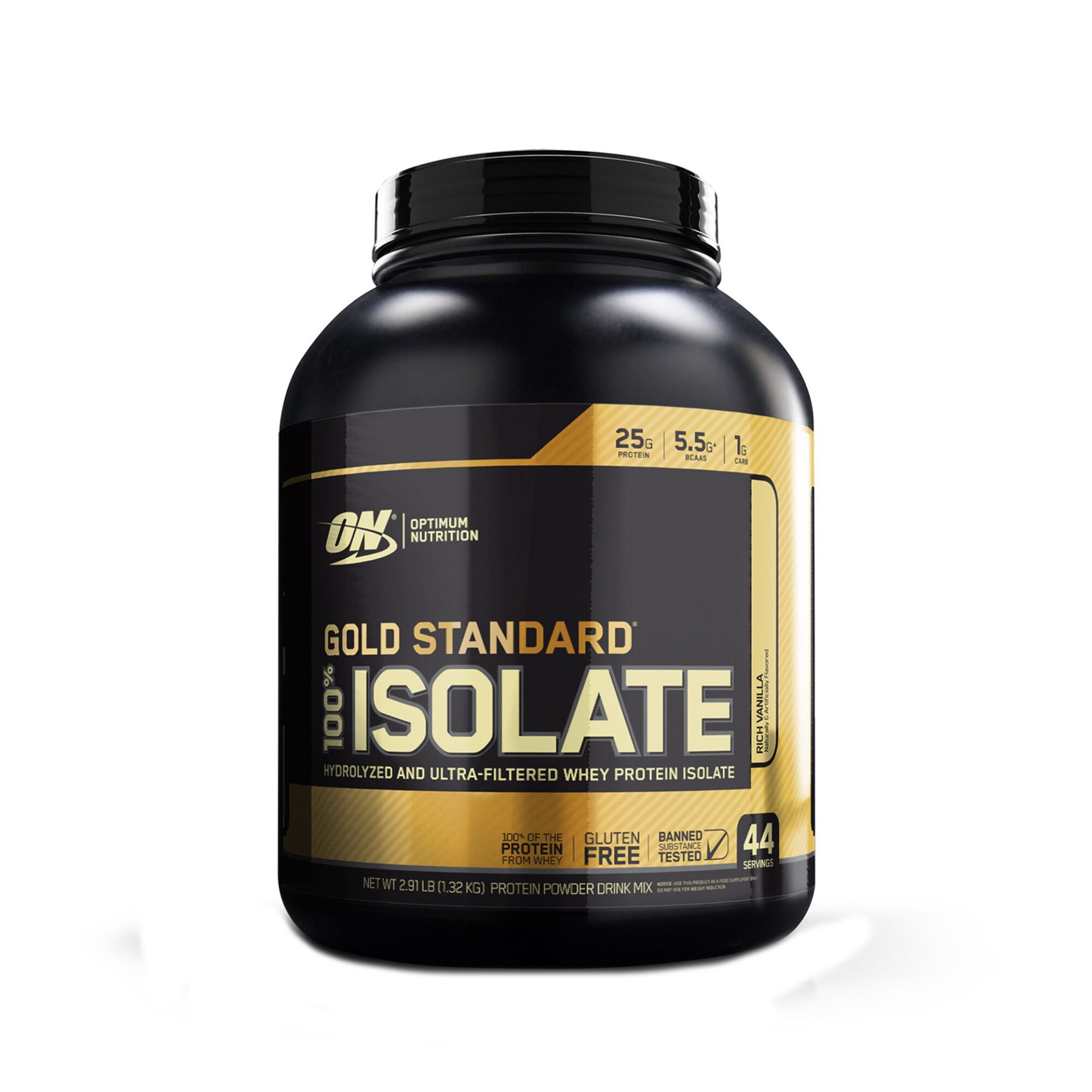 slide 1 of 1, Optimum Nutrition Gold Standard 100% Isolate - Rich Vanilla, 2.91 lb