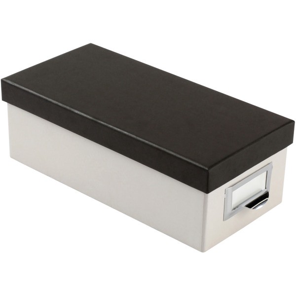 slide 2 of 6, Oxford Index Card Storage Box, Marble White/Black, 3 in x 5 in