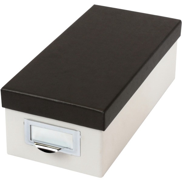 slide 5 of 6, Oxford Index Card Storage Box, Marble White/Black, 3 in x 5 in