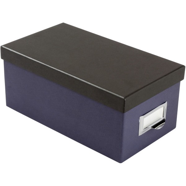 slide 2 of 5, Oxford Indigo/Black Index Card Storage Box, 4 in x 6 in