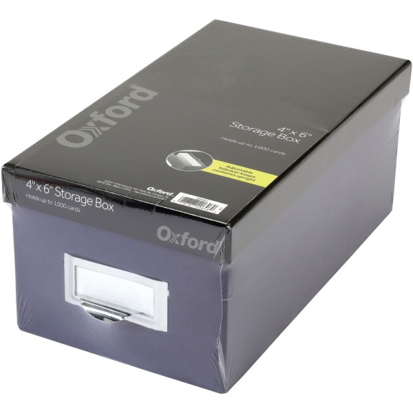slide 4 of 5, Oxford Indigo/Black Index Card Storage Box, 4 in x 6 in