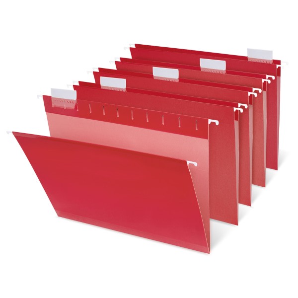 slide 2 of 3, Office Depot Brand Hanging Folders, Letter Size, Red, Box Of 25, 25 ct