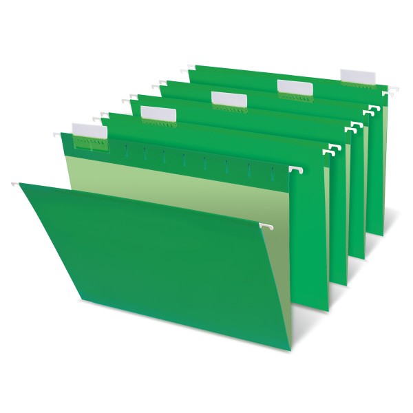 slide 2 of 3, Office Depot Brand Hanging Folders, Letter Size, 1/5 Tab Cut, Bright Green, 25 ct; 8.5 in x 11 in