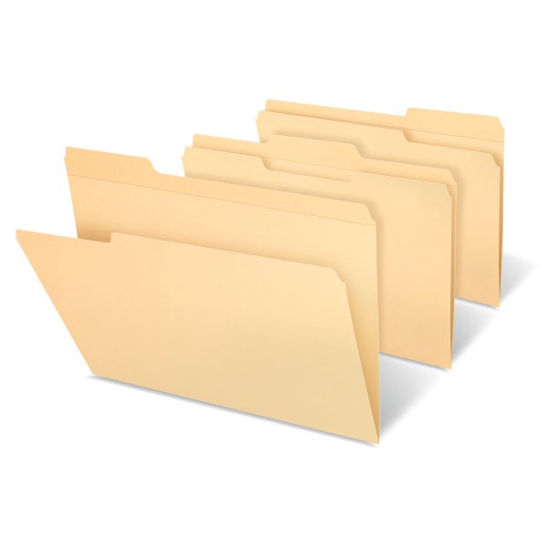 slide 6 of 6, Office Depot Brand Reinforced File Folders, 1/3-Cut Tabs, Letter Size, Manila, Box Of 100, 100 ct