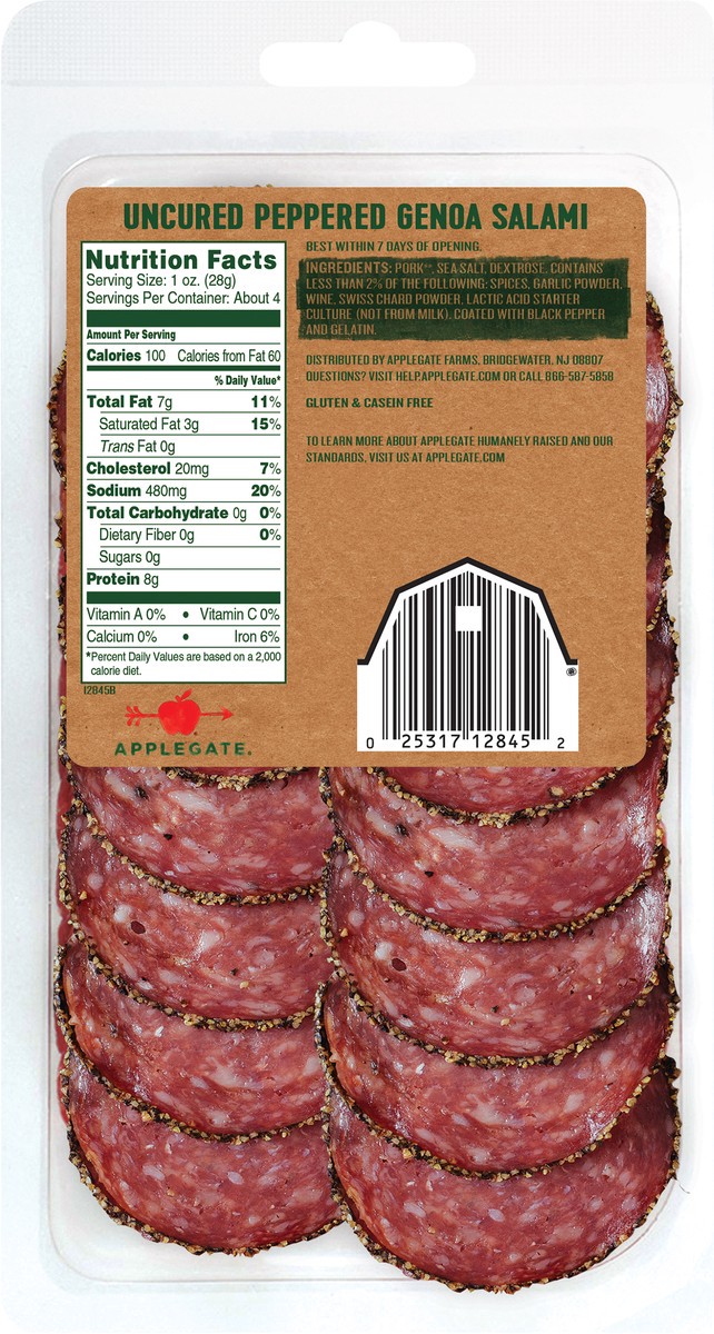 slide 6 of 7, Applegate Salami, 4.0 oz