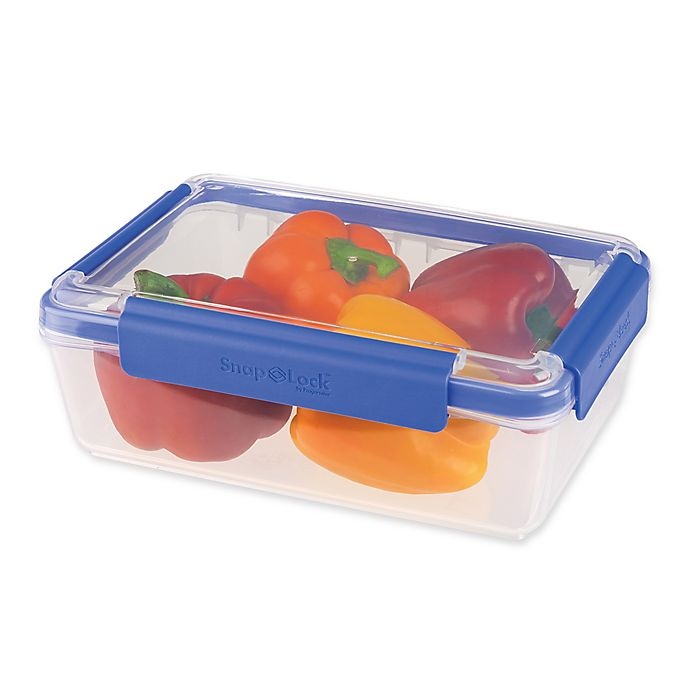 slide 2 of 3, Progressive SnapLock Rectangular 12-Cup Food Storage Container - Blue, 1 ct