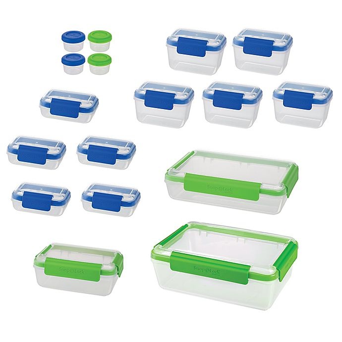 slide 2 of 3, Progressive SnapLock Food Container Set - Blue/Green, 36 ct