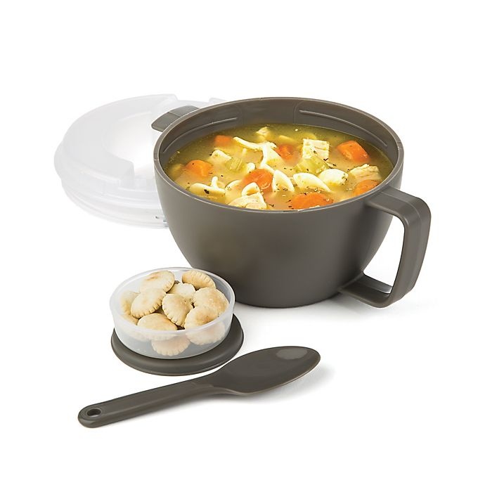 slide 3 of 5, Progressive Prep Solutions 3.5 Cup Microwave Soup-On-The-Go - Grey, 1 ct