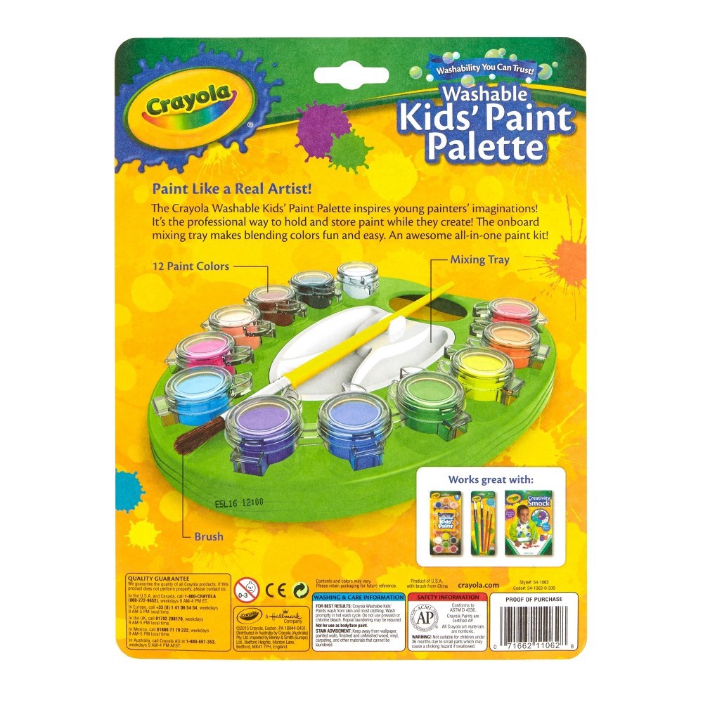 slide 2 of 4, Crayola Kids' Paint Pot Palette With Paint, 12 ct; 2 fl oz