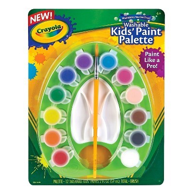 slide 1 of 4, Crayola Kids' Paint Pot Palette With Paint, 12 ct; 2 fl oz