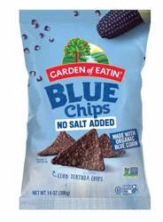 Garden of Eatin' Blue Chips No Salt Added Corn Tortilla Chips 14 oz