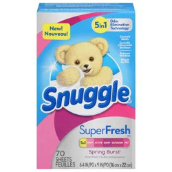 Snuggle SuperFresh 5 in 1 Spring Burst Dryer Sheets 70 ea