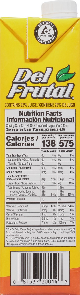 slide 3 of 9, Del Frutal Peach Nectar - 33.8 fl oz, 33 oz