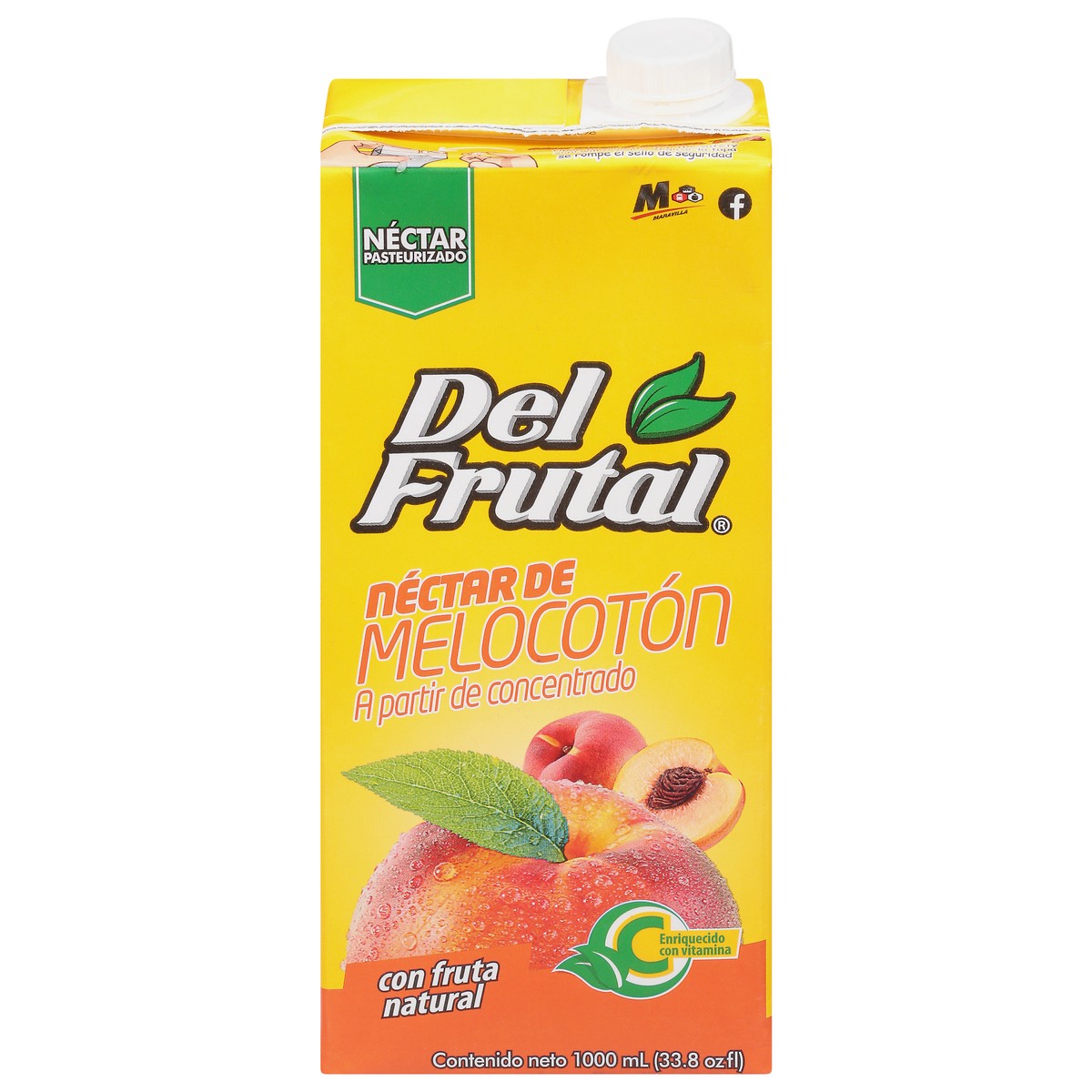 slide 1 of 9, Del Frutal Peach Nectar - 33.8 fl oz, 33 oz