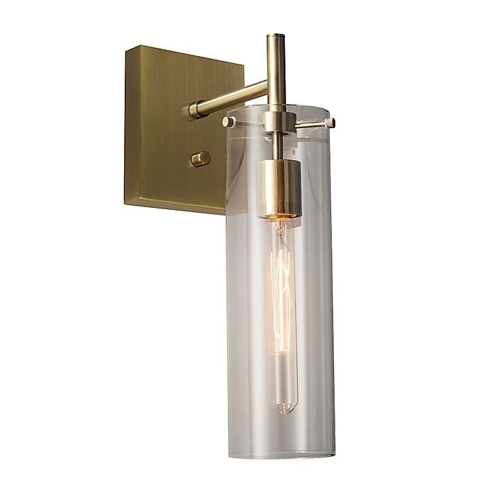 slide 1 of 2, Adesso Dalton Wall-Mount Light Fixture - Antique Brass, 1 ct