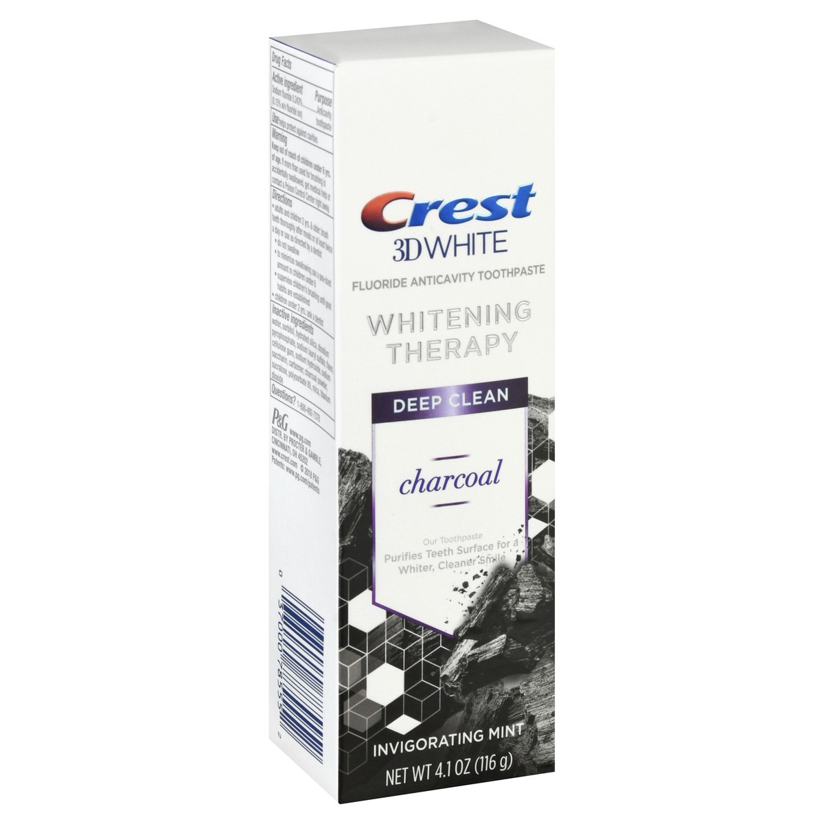 slide 4 of 9, Crest 3D White Deep Clean Charcoal Invigorating Mint Toothpaste 4.1 oz, 3.5 oz