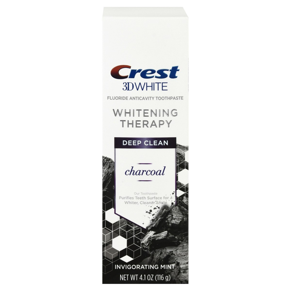 slide 1 of 1, Crest 3D White Deep Clean Charcoal Invigorating Mint Toothpaste 4.1 oz, 4.1 oz