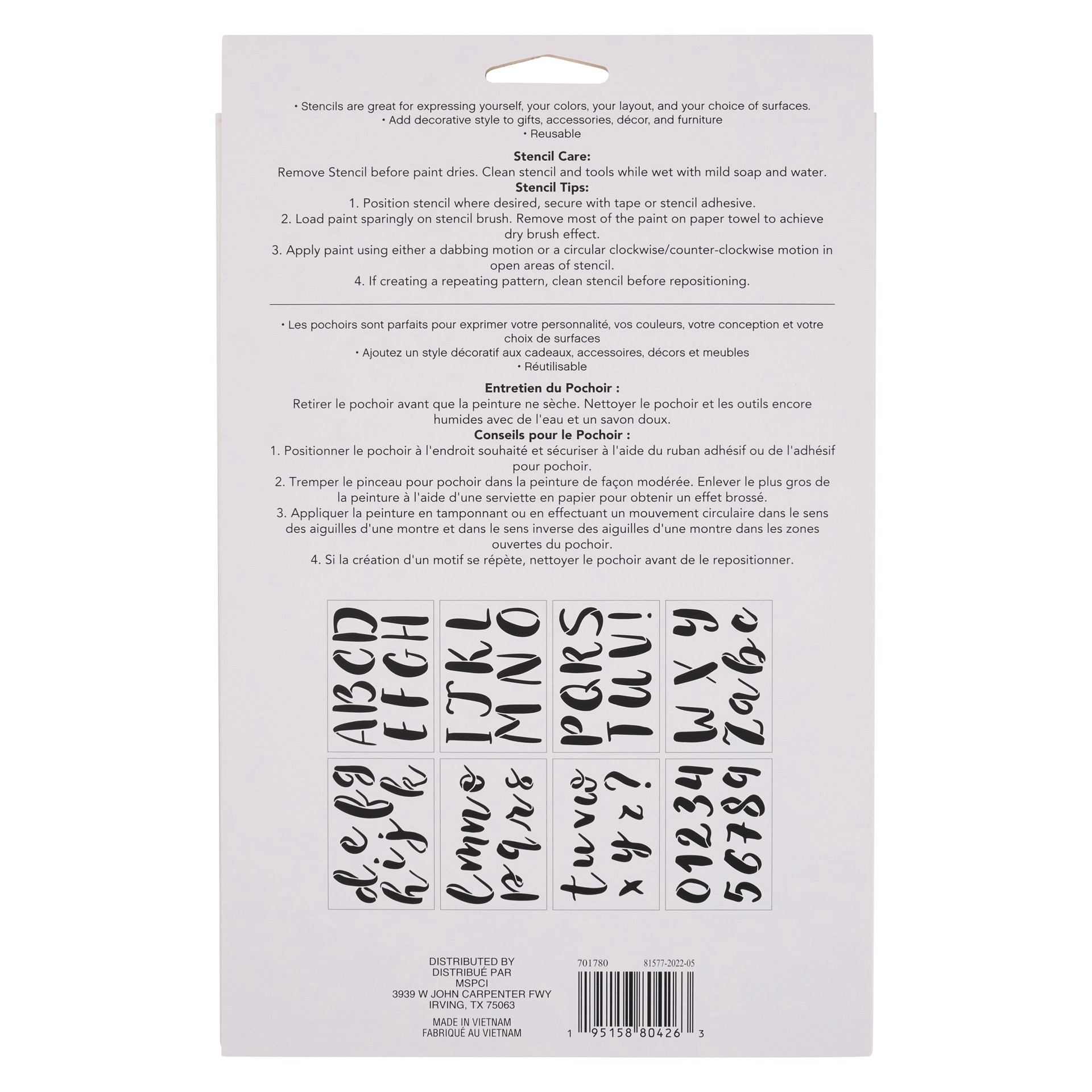 slide 3 of 4, Alphabet Brush Letters Stencils, 7" X 10" By Craft Smart, 7 in x 10 in