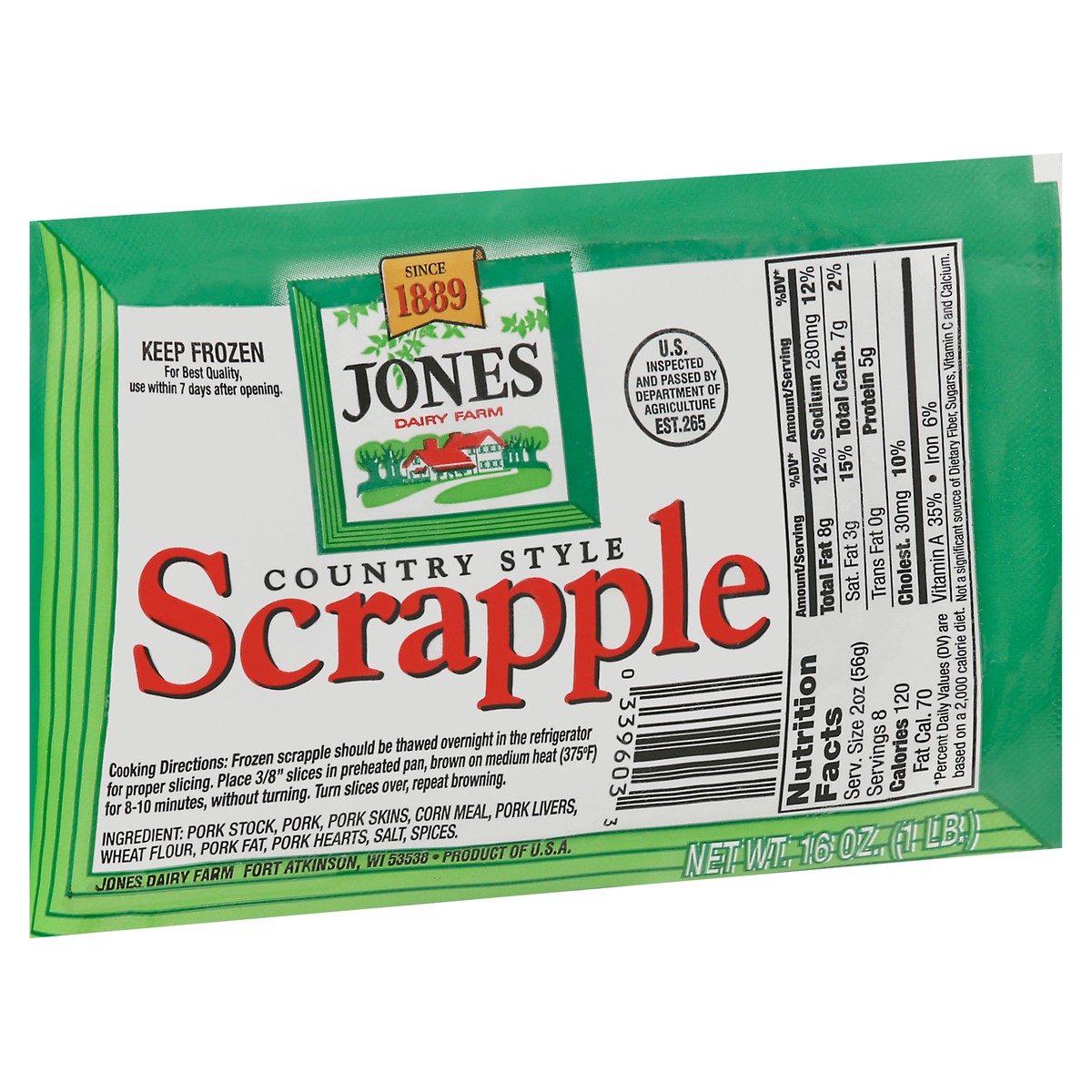 slide 4 of 9, Jones Dairy Farm Country Style Scrapple 16 oz, 16 oz