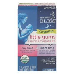 Mommy's Bliss Organic Day Time + Night Time Little Gums Soothing Massage Gel 2 - 0.53 oz Tubes