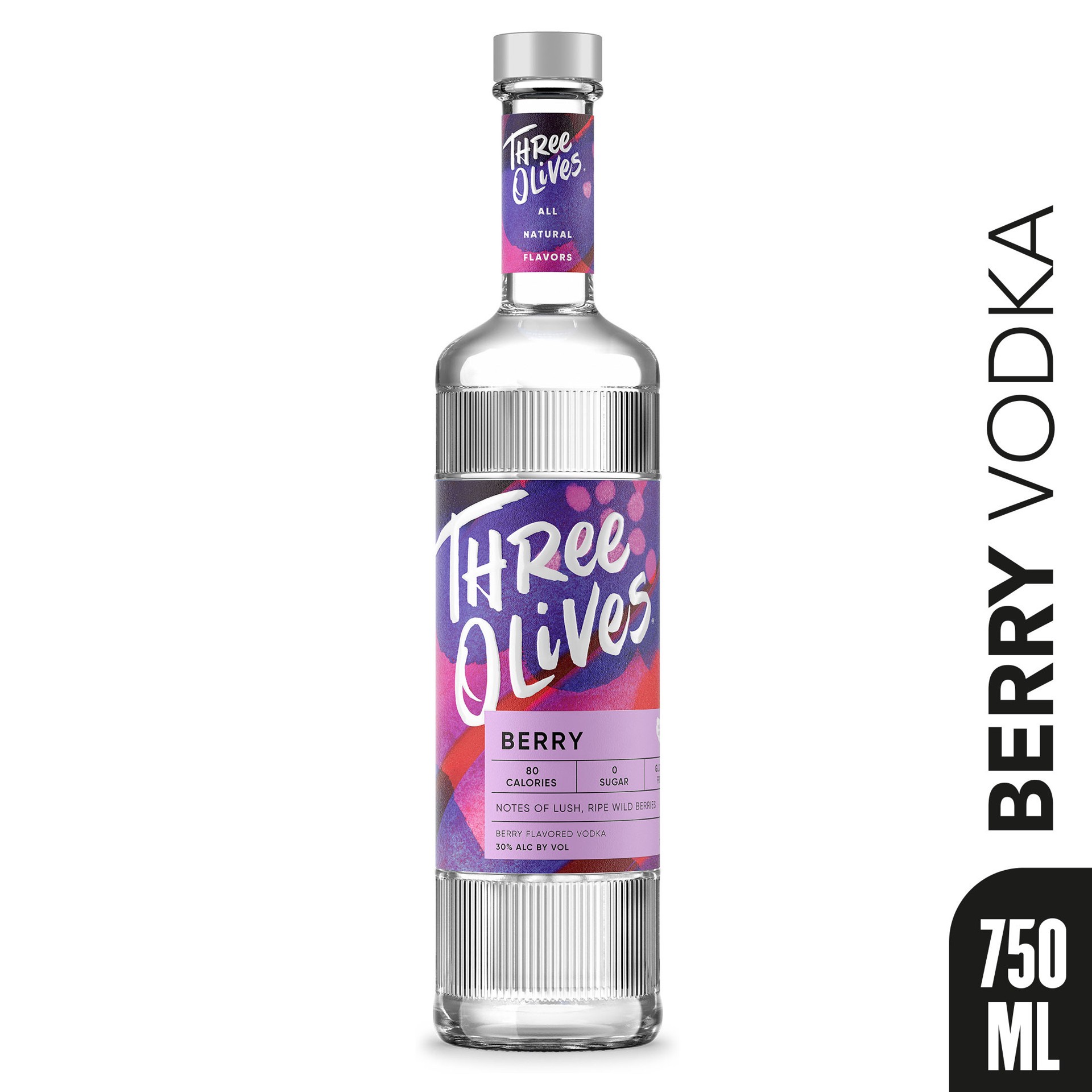 slide 3 of 6, Three Olives Berry Flavored Vodka 750 ml, 750 ml