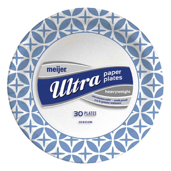 slide 1 of 1, Meijer Ultra 8-5/8'' Paper Plates, 30 ct