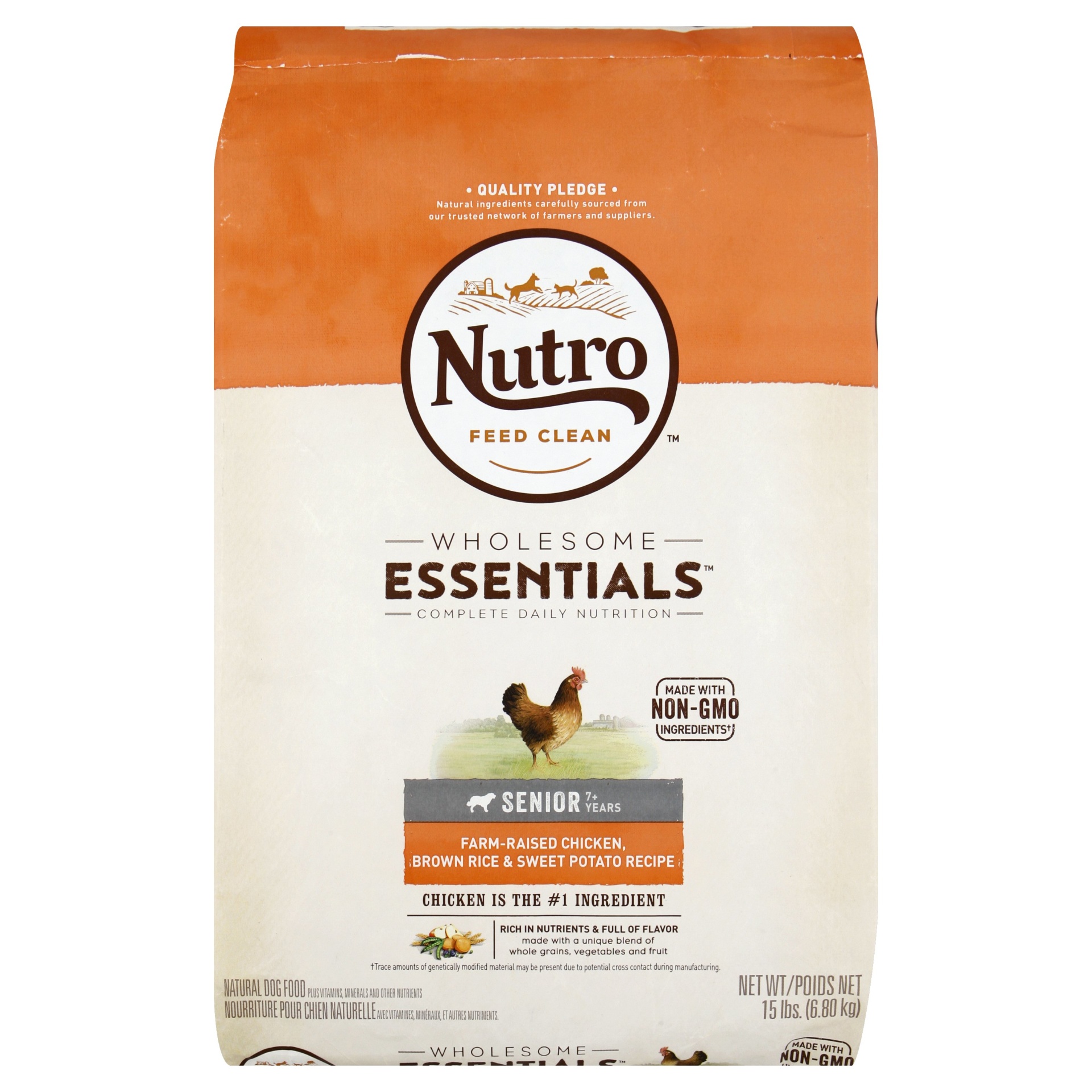 slide 1 of 9, Nutro Wholesome Essentials Senior Chicken & Rice Dry Dog Food, 15 lb