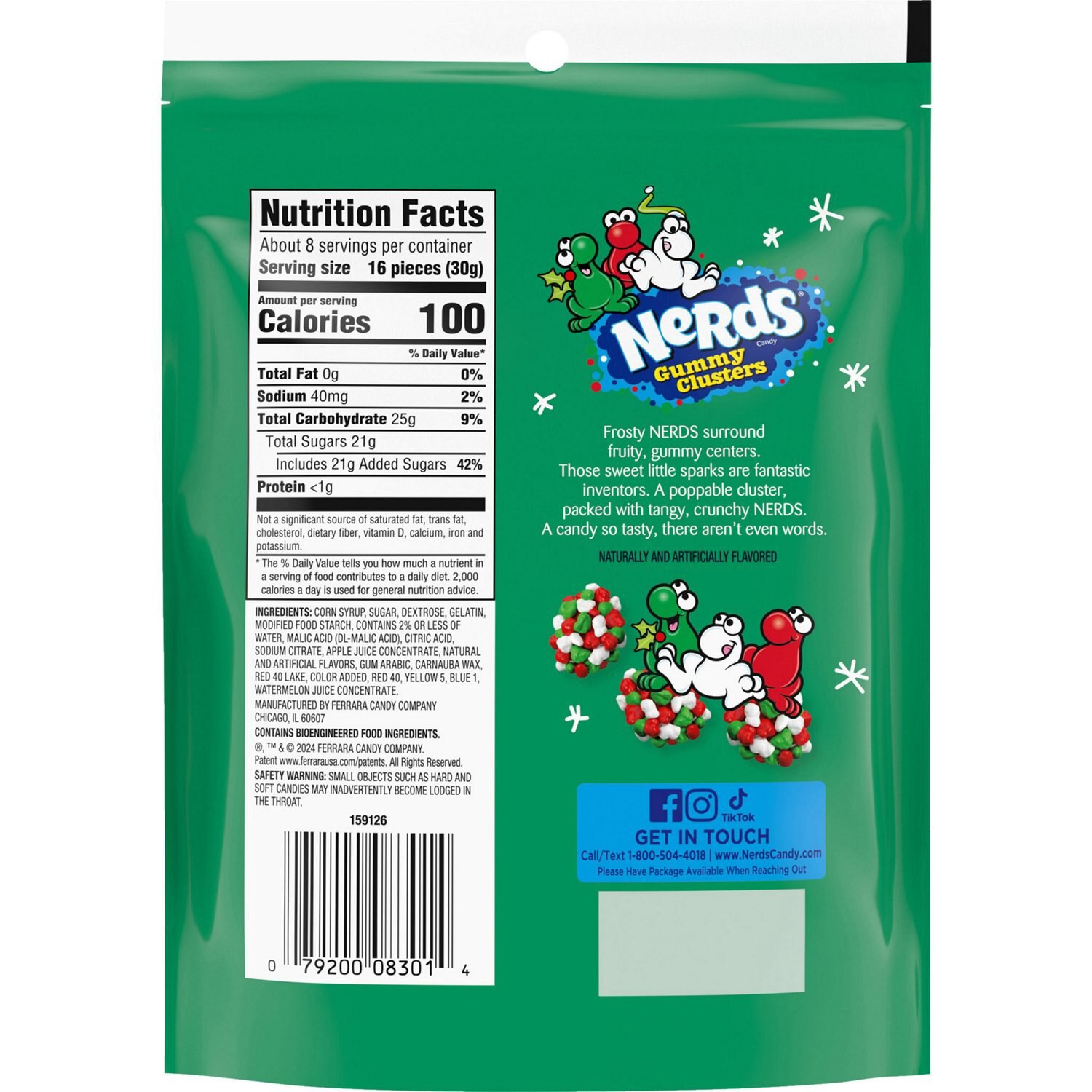 slide 2 of 6, Nerds Gummy Clusters Frosty Holiday Candy, 8 oz