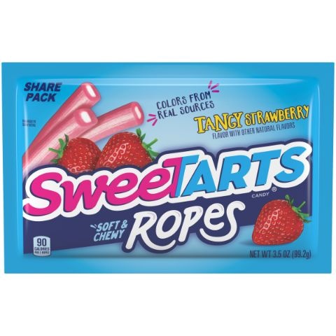 slide 1 of 1, SweeTARTS Tangy Strawberry Soft & Chewy Ropes Candy, 3.5 oz