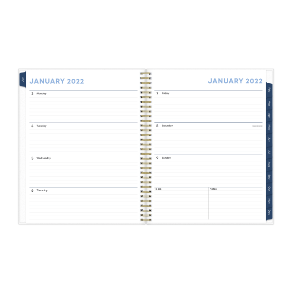 slide 2 of 5, Blue Sky Frosted Weekly/Monthly Safety Wirebound Planner, 8-1/2'' X 11'', Gemma Purple, January To December 2022, 1 ct