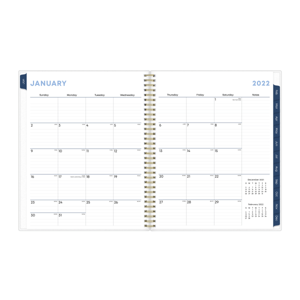 slide 3 of 5, Blue Sky Frosted Weekly/Monthly Safety Wirebound Planner, 8-1/2'' X 11'', Gemma Purple, January To December 2022, 1 ct