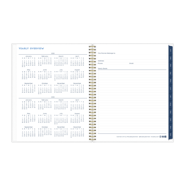 slide 4 of 5, Blue Sky Frosted Weekly/Monthly Safety Wirebound Planner, 8-1/2'' X 11'', Gemma Purple, January To December 2022, 1 ct