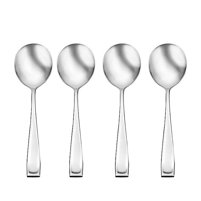 slide 1 of 1, Oneida Moda Soup Spoons, 4 ct