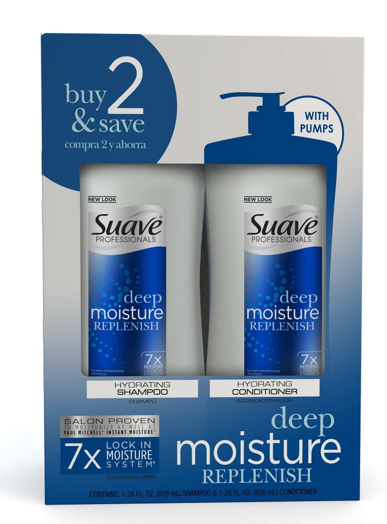 slide 1 of 1, Suave Professionals Humectant Moisture Shampoo and Conditioner, 2 ct; 28 fl oz